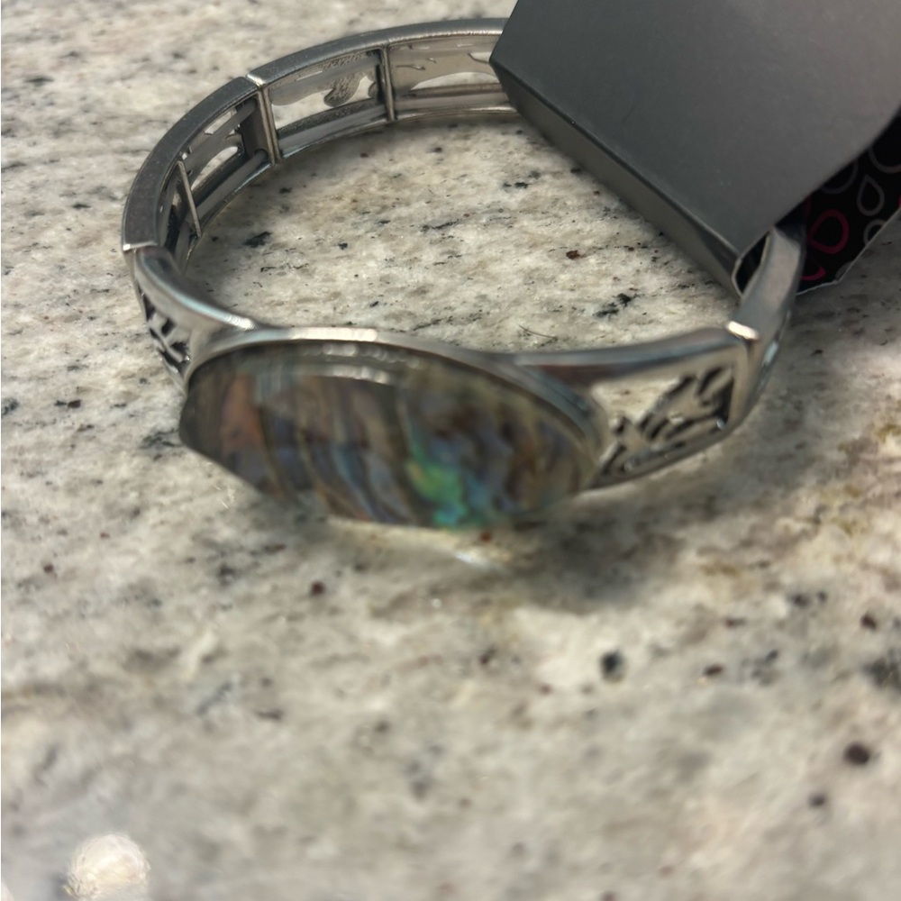 Paparazzi Silver Bracelet with Iridescent Charm